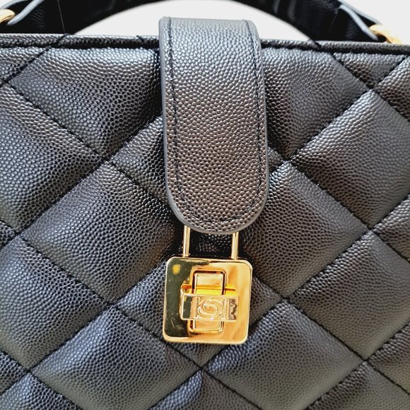 Bebe Black Quilted Satchel - Picture 2 of 12